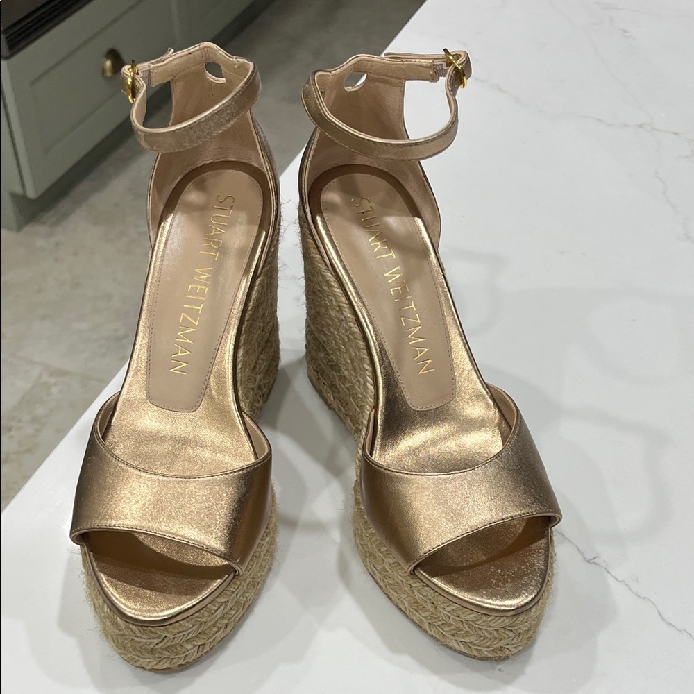 Stuart Weitzman Metallic Wedge Heels